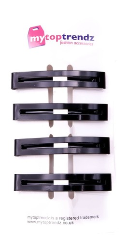 2 PAAR schmale kleine Haarspange Ausschnitt flache Metall Haarspangen Folie schwarz-silber - Bild 9 von 112