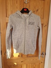 Womens Jack Wills Grey Zip Hoodie Size 8