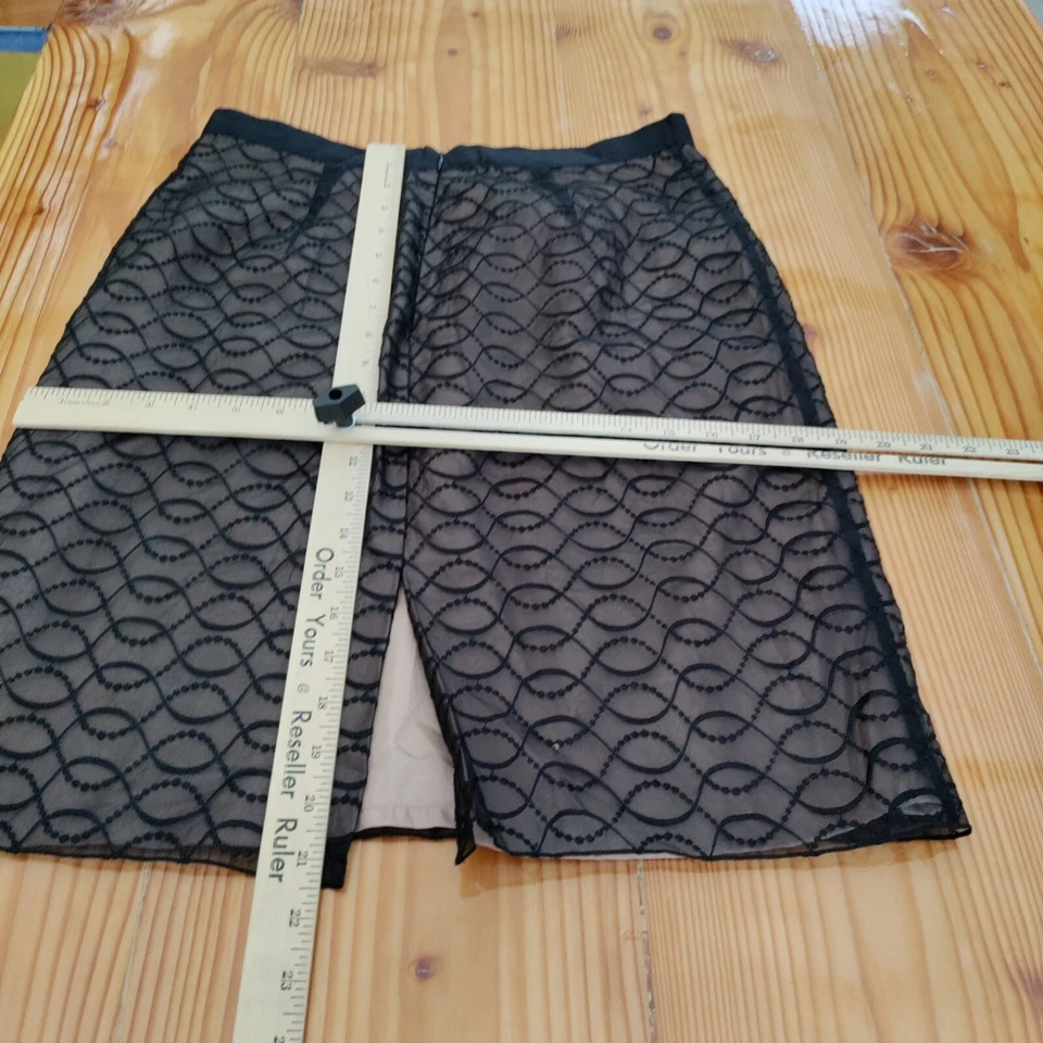 Mujer Kenar Falda Negra 100% Seda Talla 8 Foto 4 de 4