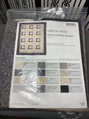 Circle of Fifths Illusion Quilt Kit  70'' x 88'' Churn Dash Elemental Collection