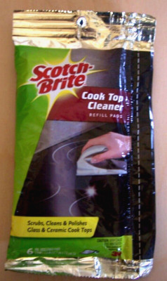 New Scotch-Brite Cook Top Cleaner Refill Pads 6 Pre-moistened Pads 3M