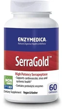 Enzymedica,  SerraGold  60 Capsules, EXP 05/25