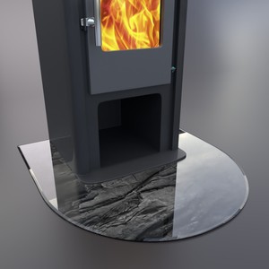 Kaminbodenplatte Aus Hartglas - 120x80cm, Hitzeschutz Mit Naturstein-Motiv