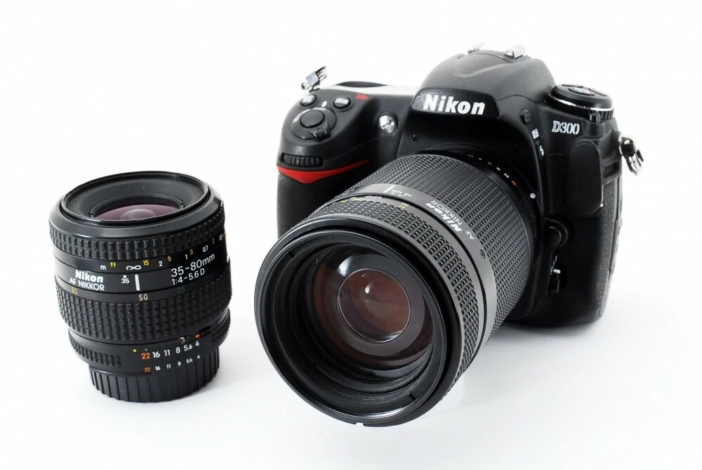 NIKON D300 12.3MP 35 80 70 210mm Lens Set Black Exc w Box