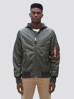 Alpha Industries L 2b Hooded Battlewash Flight Jacket Mjlc1 Ebay