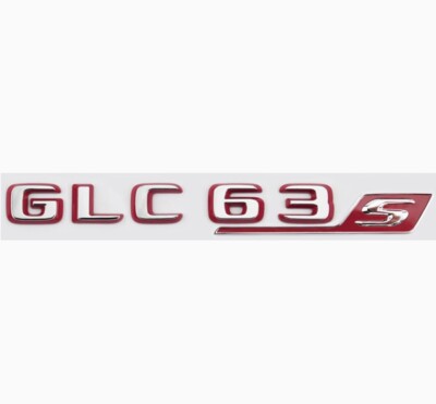 GLC63S Trunk Emblem Rear Badge Silver Red for MB AMG GLC63 S E Performance