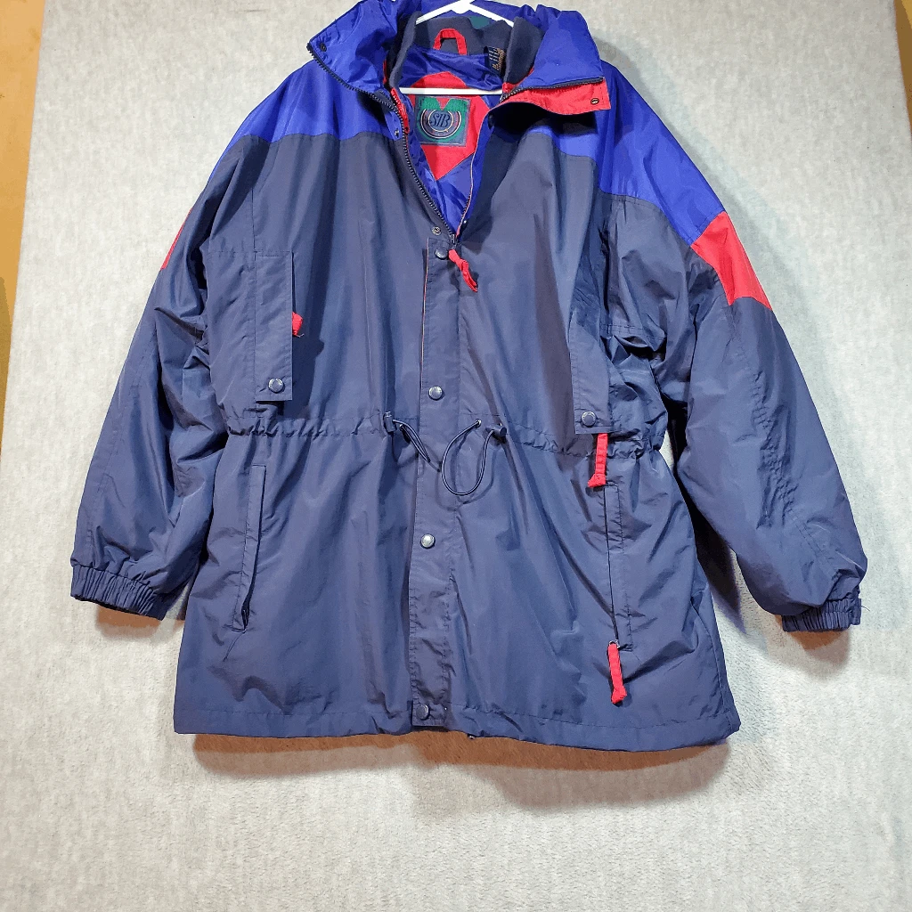 St Johns Bay Jacket Men 2XL Blue Ski Mountain Retro 90 Parka Insulated lined Vtg