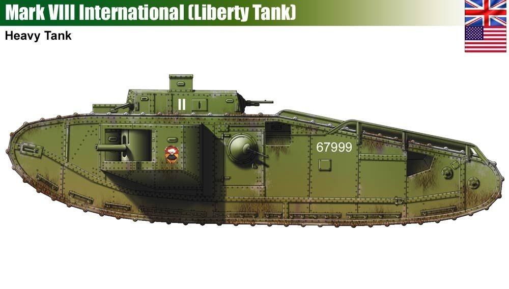 1/72 WW1 British Mk.VIII Liberty Tank. Painted Resin. 2000+ models