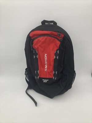 Salomon Wanderer 20 Backpack Red Silver Black Hiking Outdoor Running Rare