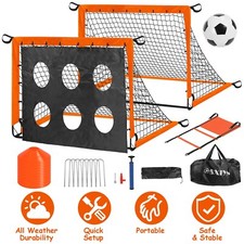 Kids Backyard Goal Net Training Equipment with Soccer Ball Agility Ladder Cones