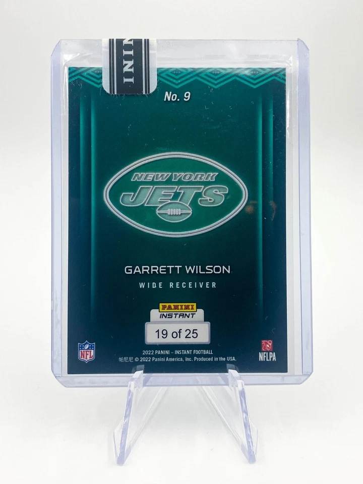 GARRETT WILSON Rookie 2022 Panini Instant NFL Draft Night #19/25 Ohio OSU Jets - Image 2 of 2