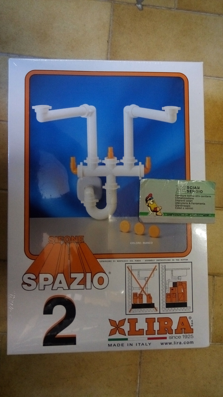 Sifone salvaspazio 2 vasche vie Lira SPAZIO 2 40mm 1"1/2 scarico cucina lavello