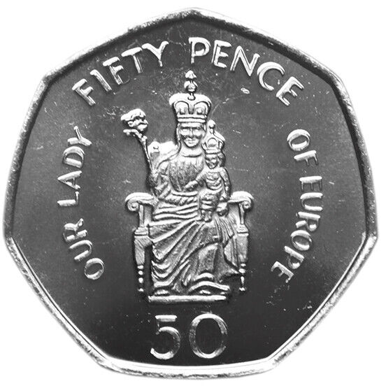 GIBRALTAR 1971/2008 UNC-BU 50 pence & 1 Crown 5-Coin 'Commemorative' Lot