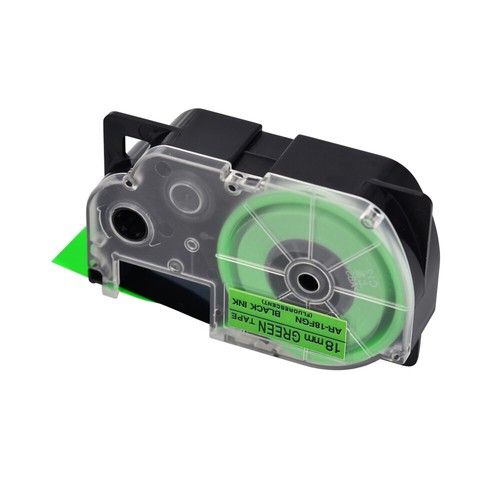 1PK Fluorescent Green Tape Cartridge XR-18FGN for Casio KL-1500 EZ Label Printer - Picture 2 of 8