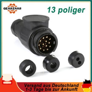 2x Anhängerstecker 13-polig – 12V Stecker Für PKW-Anhängerbeleuchtung, Kunststoff