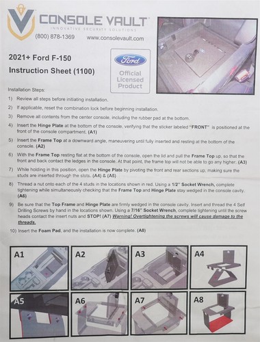 NEW OEM Ford Center Console Security Vault Safe VML3Z-9906202-A F-150 2021-2023 - Picture 5 of 11
