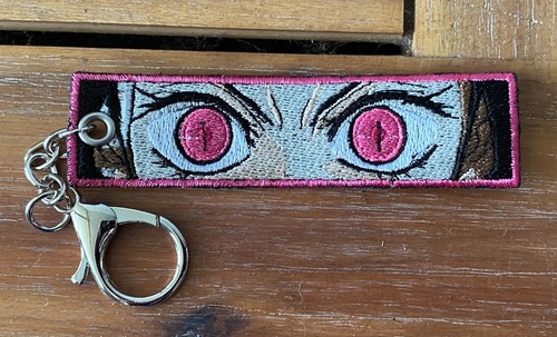 Demon Slayer Tanjiro Inosuke Rengoku Anime Manga Embroidery Jet Tag Keychain - Picture 3 of 7