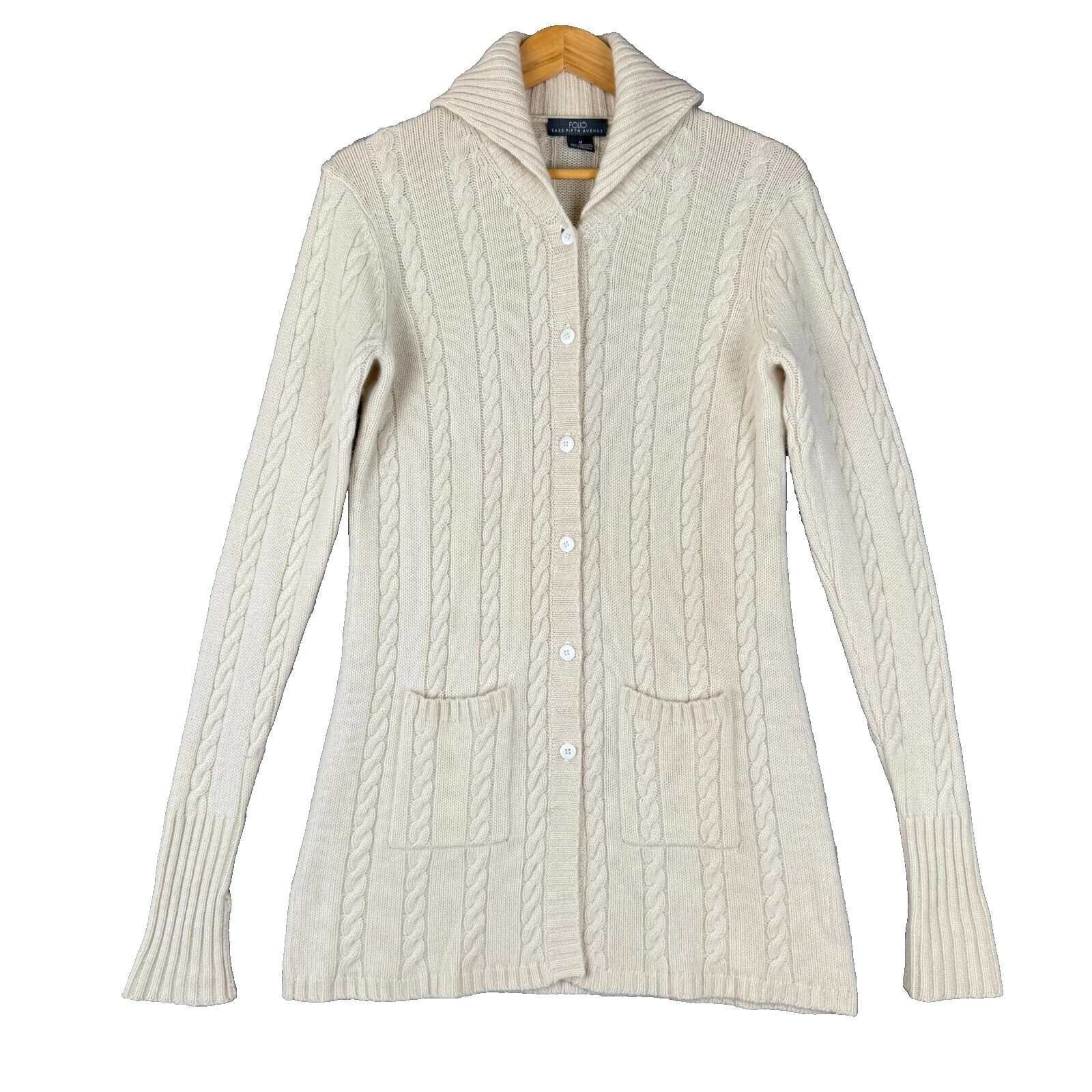 Saks Fifth Avenue White Cardigan Sweaters for Women