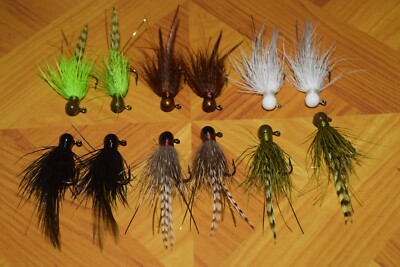 (12) DEADLY HANDTIED CRAPPIE/PANFISH FISHING JIGS 1/16,1/8,1/4Trout,walleye,bass
