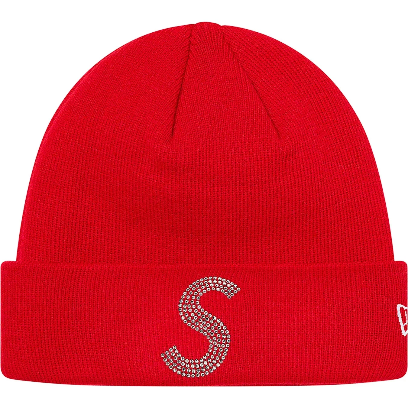 Supreme New Era Swarovski S Logo Beanie ROUGE flambant neuf