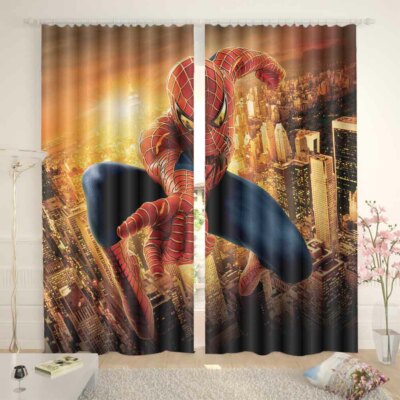 Spiderman Fist Changes 3D Curtain Blockout Photo Printing Curtains Drape Fabric