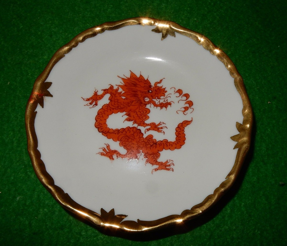 Zierschale Schale Porzellan Handmalerei Kießling Freiberg Sachsen Ming Drache
