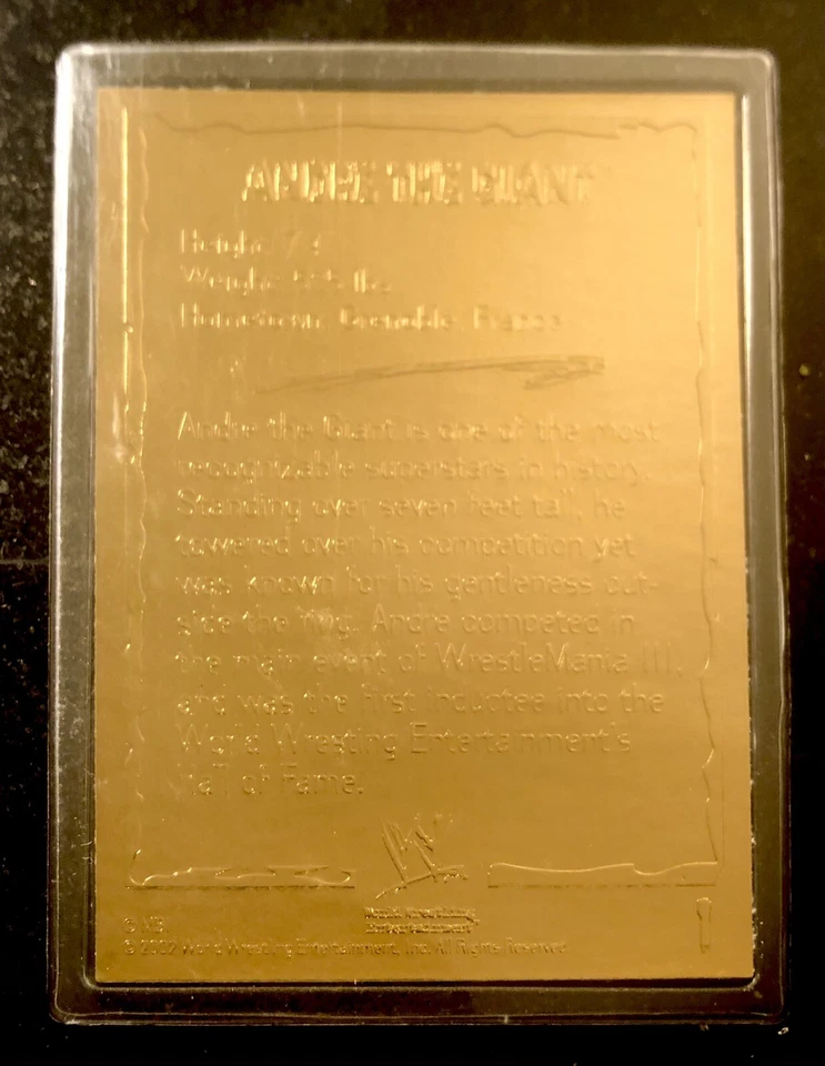 ANDRE THE GIANT (#1) WWE 22kt Danbury Mint Gold Card - Image 2 of 2