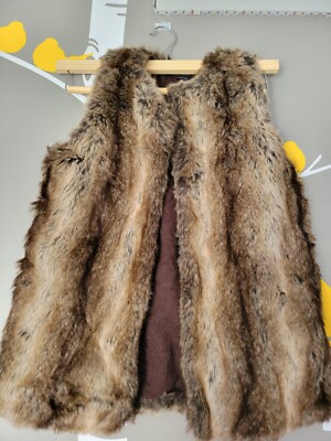 Zara Vintage Faux Fur Vest Size M