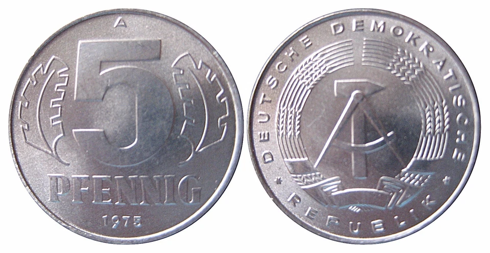 1509 5 Pfennig DDR 1975 A in STG fein  1502402 - Bild 1 von 1