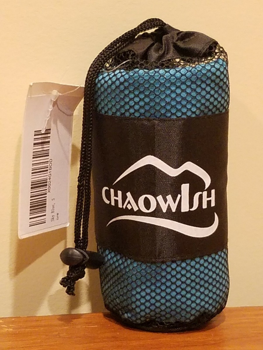 Chaowish Asciugamano Da Viaggio In Microfibra – Piccolo, Leggero, Per Sport, Palestra E Campeggio – Blu Cielo (Taglia S)