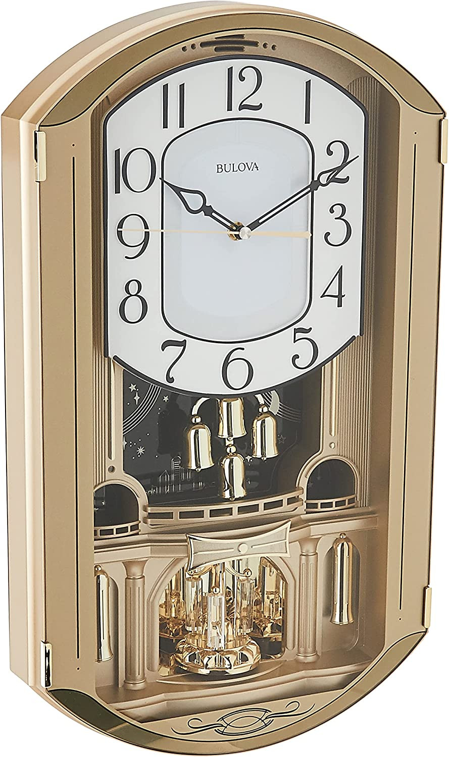 Golden Music Strike & Chime Wall Clock, Gold, C4900