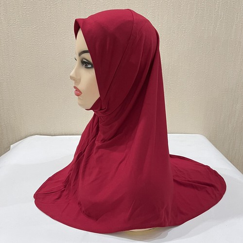 Girls Child Plain Color Muslim Hijab Islamic Headscarf fit for 5-9 Years Kids - Picture 9 of 33