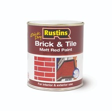 Rustins Quick Dry Brick & Tile Matt Red Paint, interior/exterior use 250/500/1L