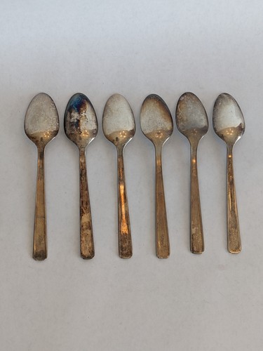 6 Vintage HILTON HOTEL H Logo Spoons Retro Art Deco 6.25" International Brand - Picture 5 of 8