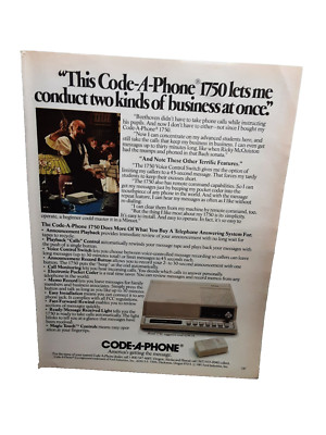 1982 Code A Phone Model 1750 Getting The Message Print Ad Original 80s