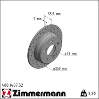 2X Zimmermann 400.1407.52 Bremsscheibe FüR Mercedes Benz 124 190 E Klasse W201