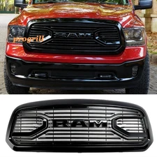 Front Grill for Dodge RAM 1500 2013-2018 Big Horn Bumper Grille Gloss Black NEW