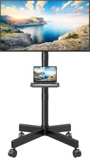 MOUNTUP Rolling TV Stand Mobile Cart for 23-60" TVs, Portable Black