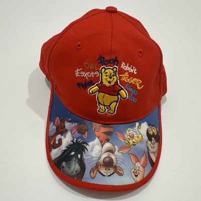 Winnie The Pooh Walt Disney World Youth Cap Hat Strap Back Adjustable Red Youth