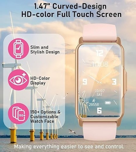 Mindrose Fitnessuhr - Gesundheitsmonitore, wasserdicht, Android & iPhone, pink - Bild 4 von 7