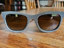 Vtg Sunwaves Sunglasses Private Eyes France 5901-12 Black  White Sculptured