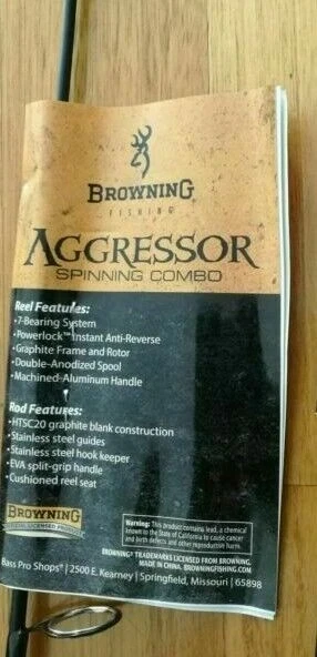 Browning Aggressor Spin Spinning Rod 6' 1 piece Fishing 4-12LB GRAPHITE ROD