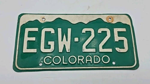 Colorado License Plate # EGW-225 Period 1982-1992/no sticker
