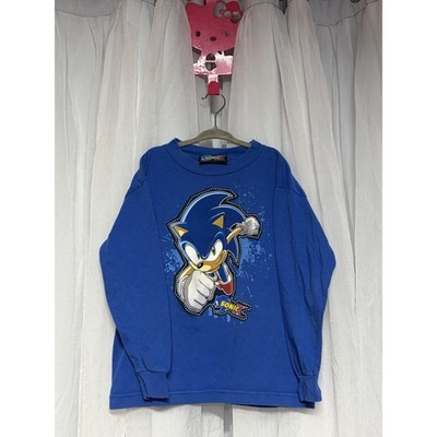 VTG Sonic X Sonic the Hedgehog Long Sleeve Shirt Kids Blue 2000s Size L 7