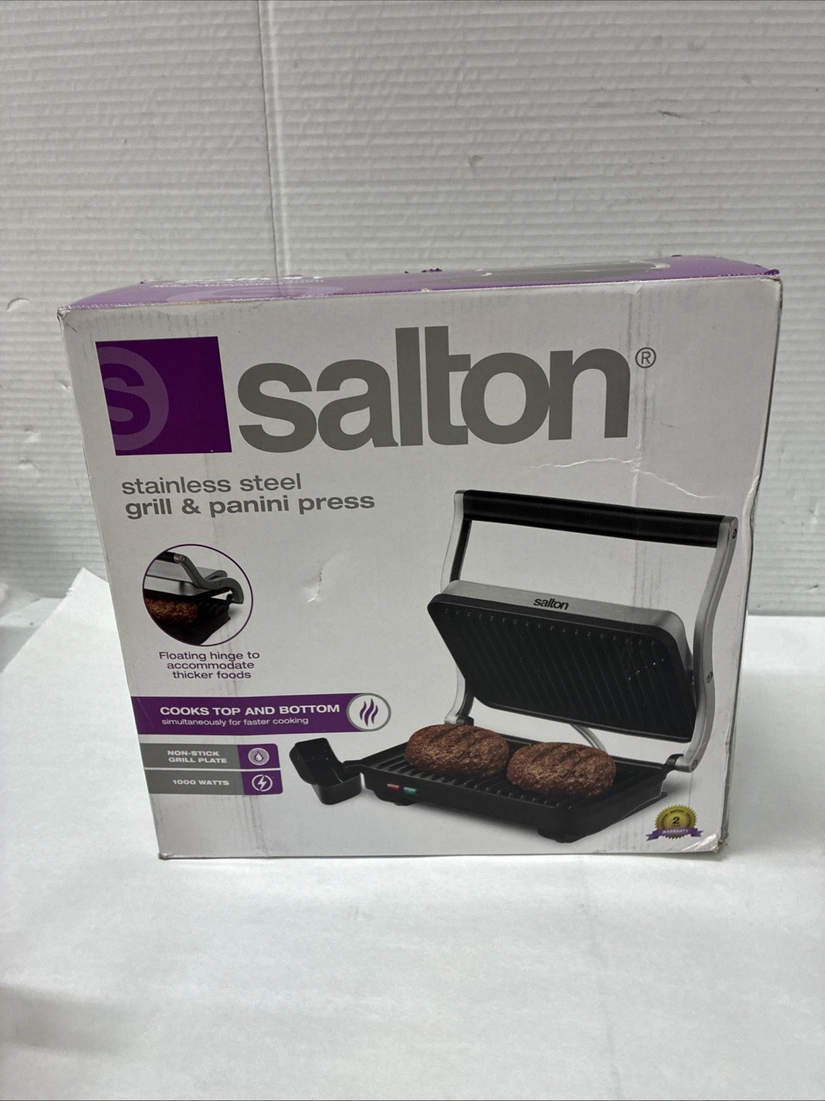 Salton Stainless Steel Grill & Panini Press