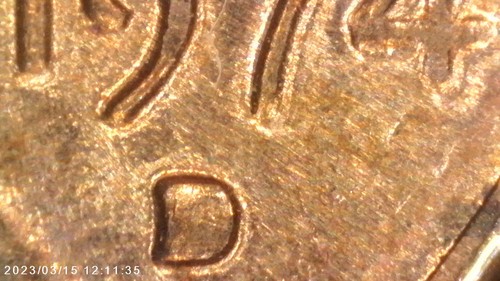 1974 D Lincoln Penny With Filled Mint Mark - Picture 5 of 5