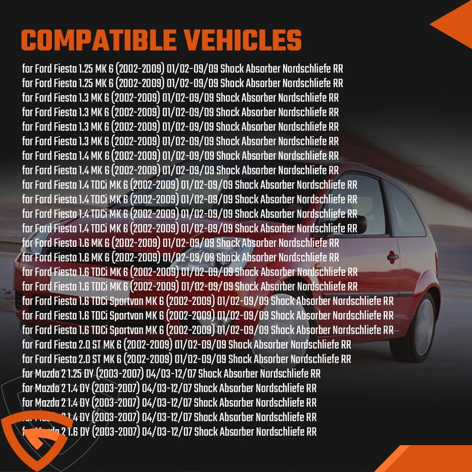 For FORD FIESTA MK6 2002-2009 REAR SUSPENSION SHOCK ABSORBERS & COIL SPRINGS X2 - Image 3 of 4