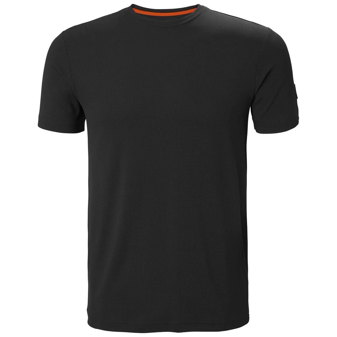 $55 Men's Helly Hansen Kensington Tech T-Shirt, Black, Quick Dry, UPF 40+