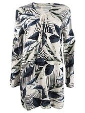La Blanca Women's Moment Of Zen Printed Tunic Dress Swim Cover-Up XS, Blue 
