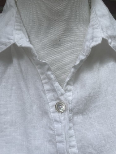 Eileen Fisher 100% Irish Linen Button Front Collar Tunic Blouse Size XS X-small - Picture 2 of 9